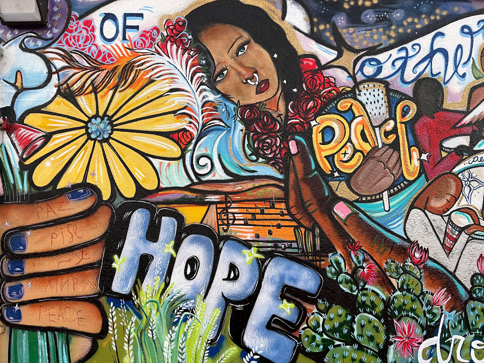 “Peace Wall” mural closeup